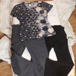 Scrub Set- black and grey